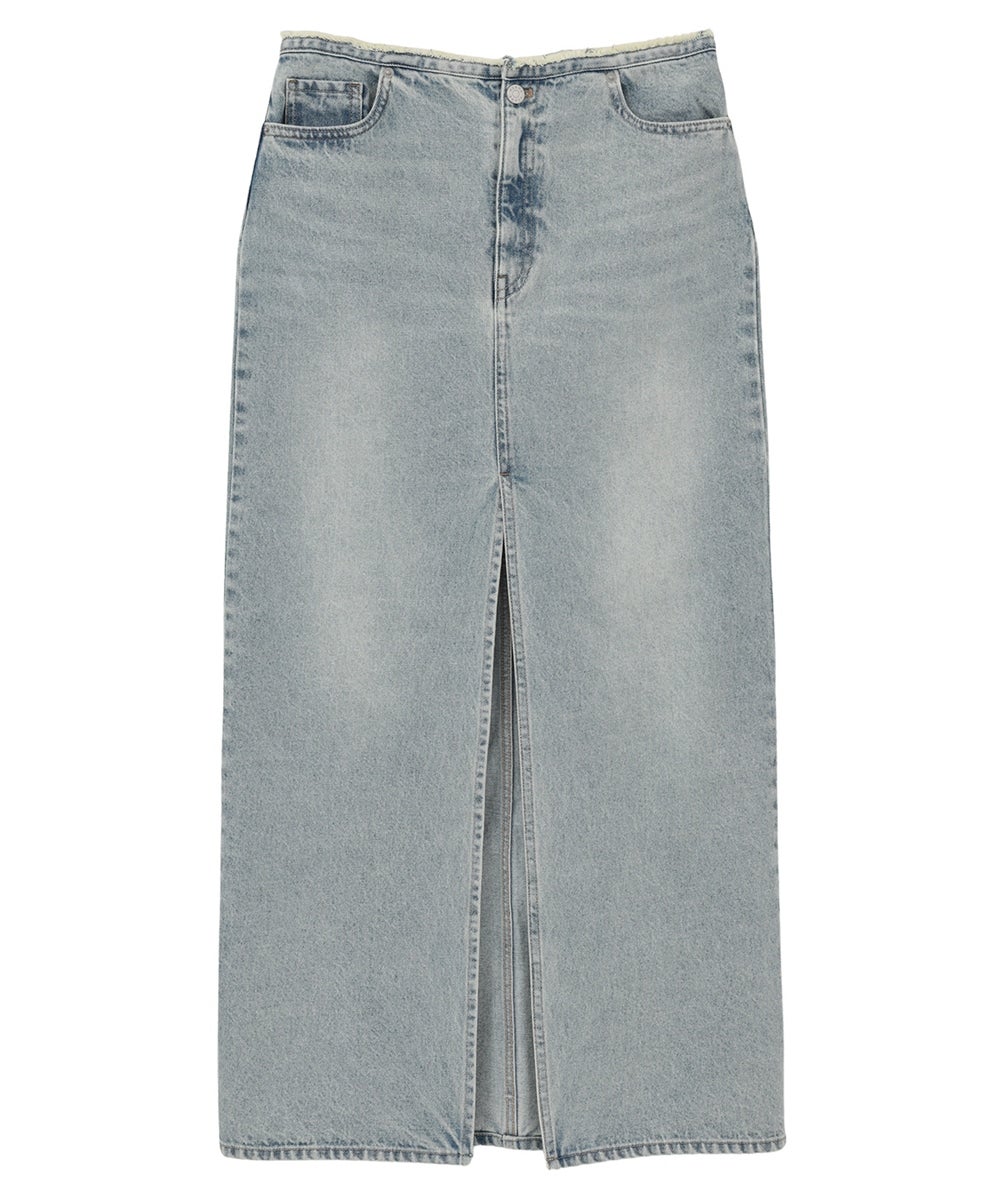 FRONT SLIT DENIM SKIRT