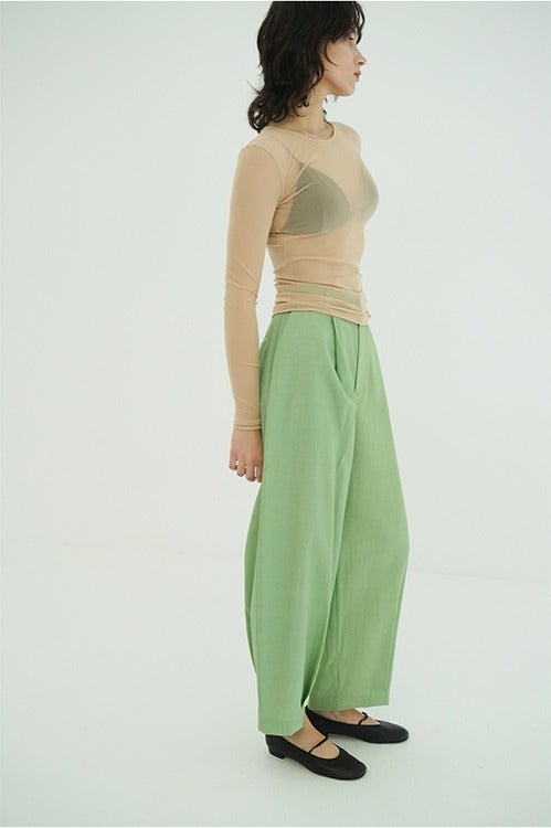 WOOL NYLON TUCK PANTS
