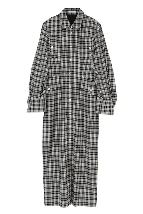 【PRE ORDER 2BUY 10%OFF】UP POCKET CHECK SHIRT ONEPIECE