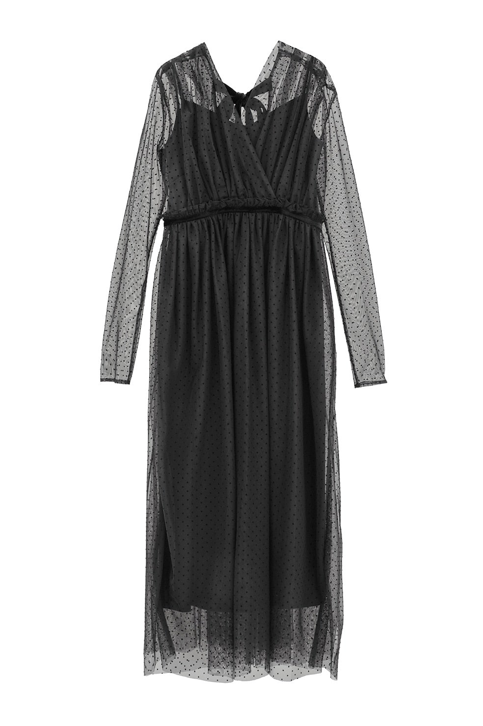 【clane】DOT SHEER CACHECOEUR ONEPIECE DOT SHEER CACHECOEUR ONEPIECE｜DRESS(ドレス)｜CLANE OFFICIAL