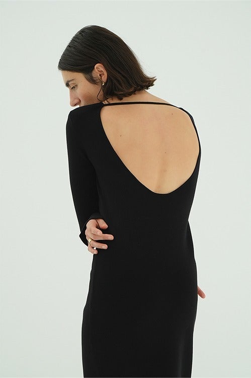 W FACE POWER SHOULDER KNIT ONEPIECE