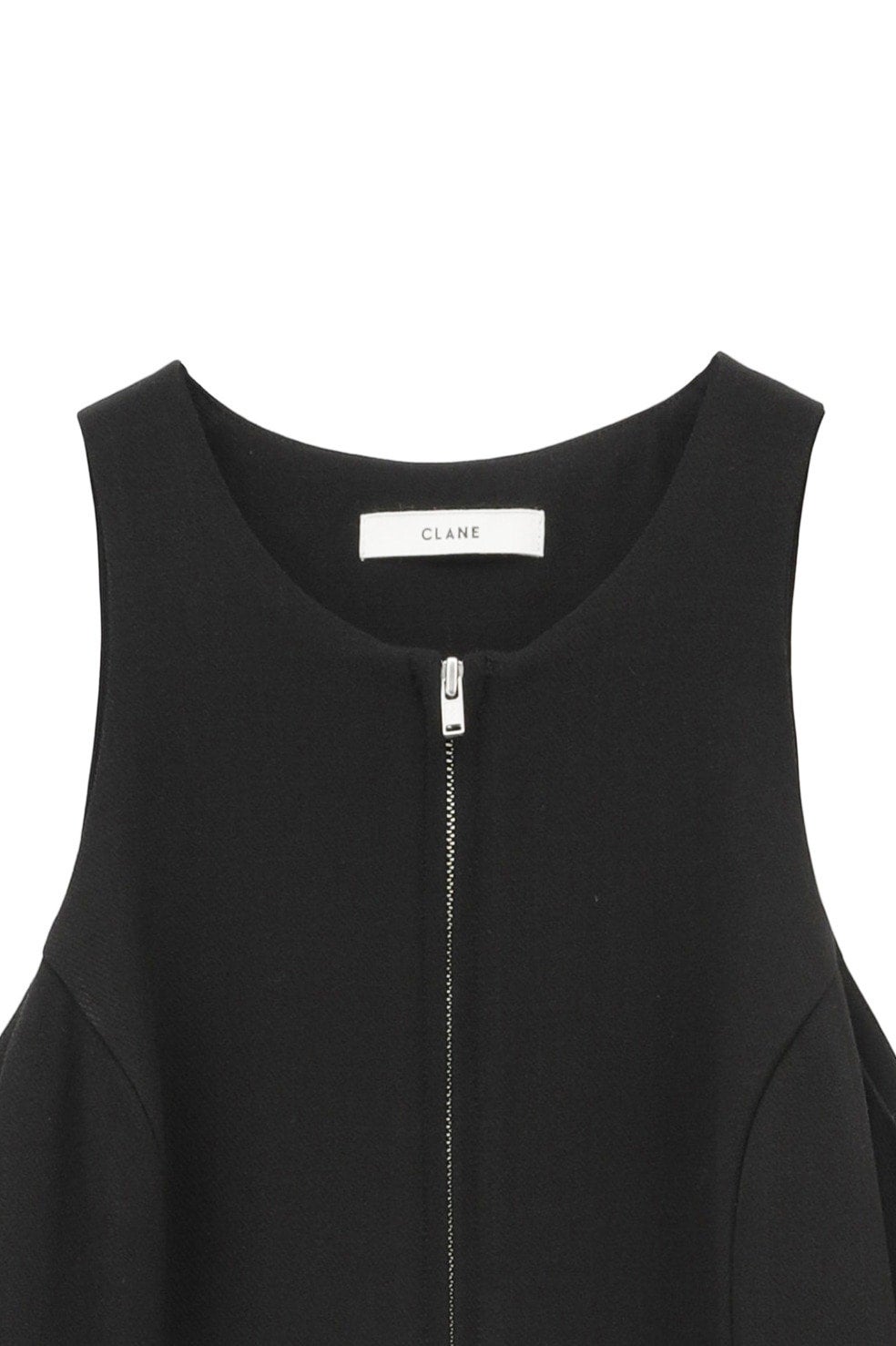 CLANEブラック1 FRONT ZIP AMERICAN SLEEVE ONEPIECE｜DRESS(ドレス)｜CLANE OFFICIAL