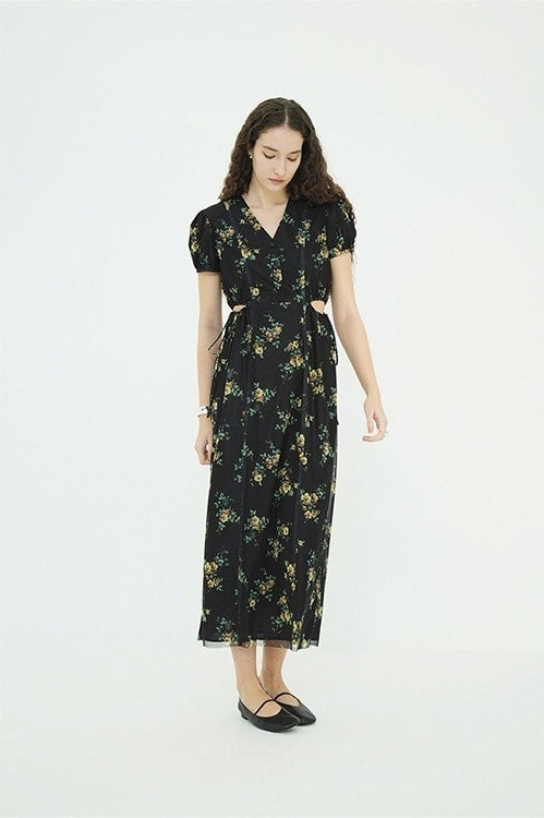 FLOWER PRINT FLARE ONEPIECE