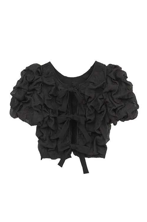 【PRE ORDER 2BUY 10%OFF】W FACE CLOUD PUFF SLEEVE TOPS