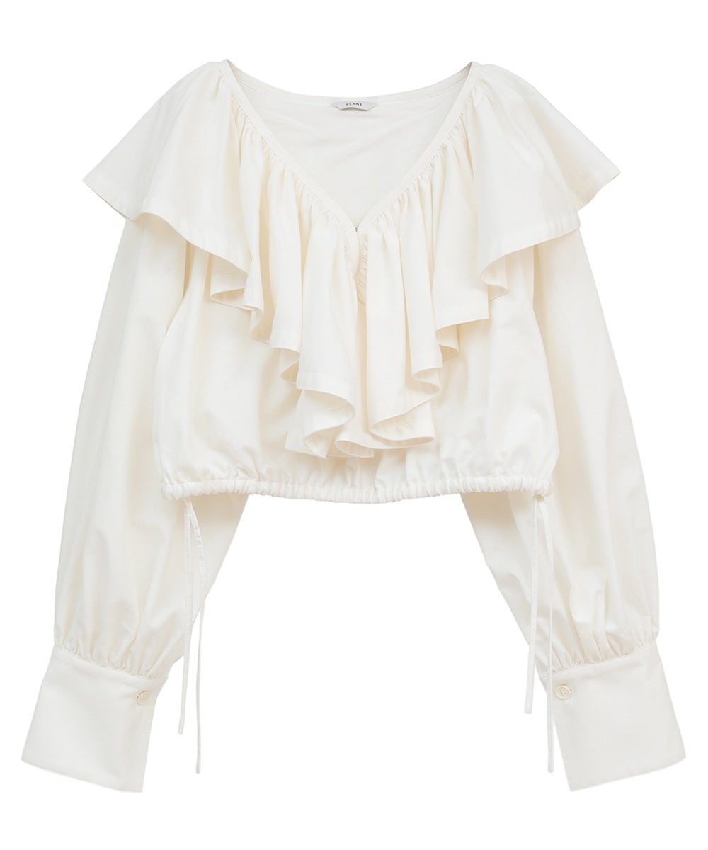 FRILL COLLAR SHORT BLOUSE