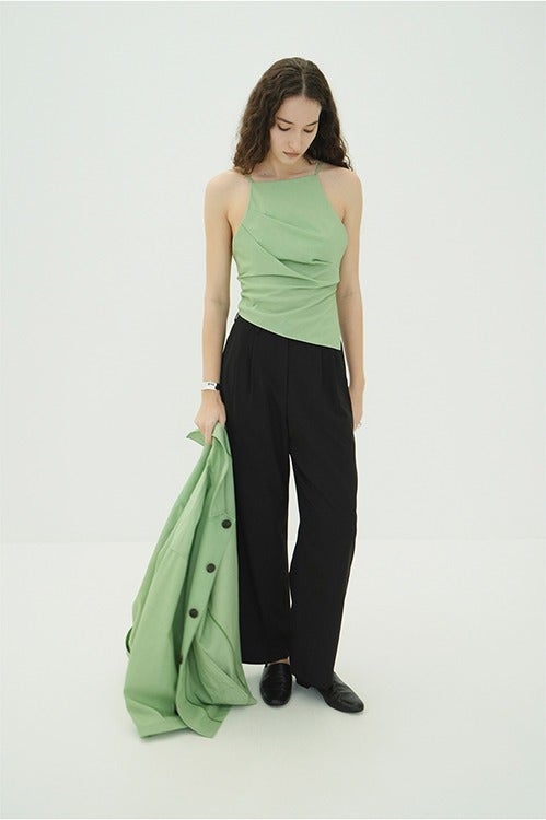 WOOL NYLON TUCK DRAPE CAMISOLE