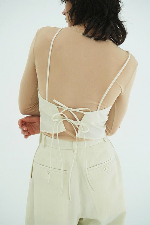 WOOL NYLON TUCK DRAPE CAMISOLE