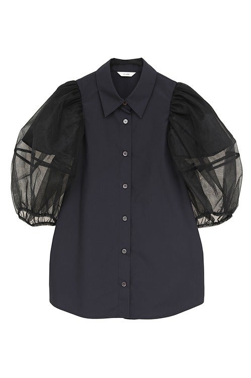 TULLE LAYERED SLEEVE SHIRTS
