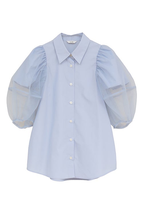 TULLE LAYERED SLEEVE SHIRTS