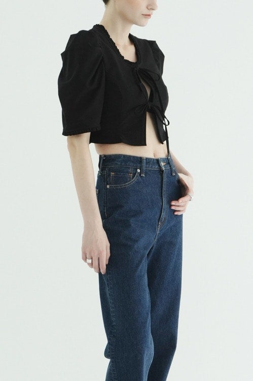 FRILL RIBBON SHORT BLOUSE