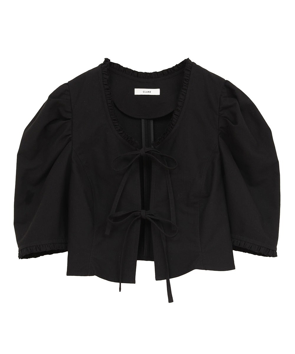 FRILL RIBBON SHORT BLOUSE