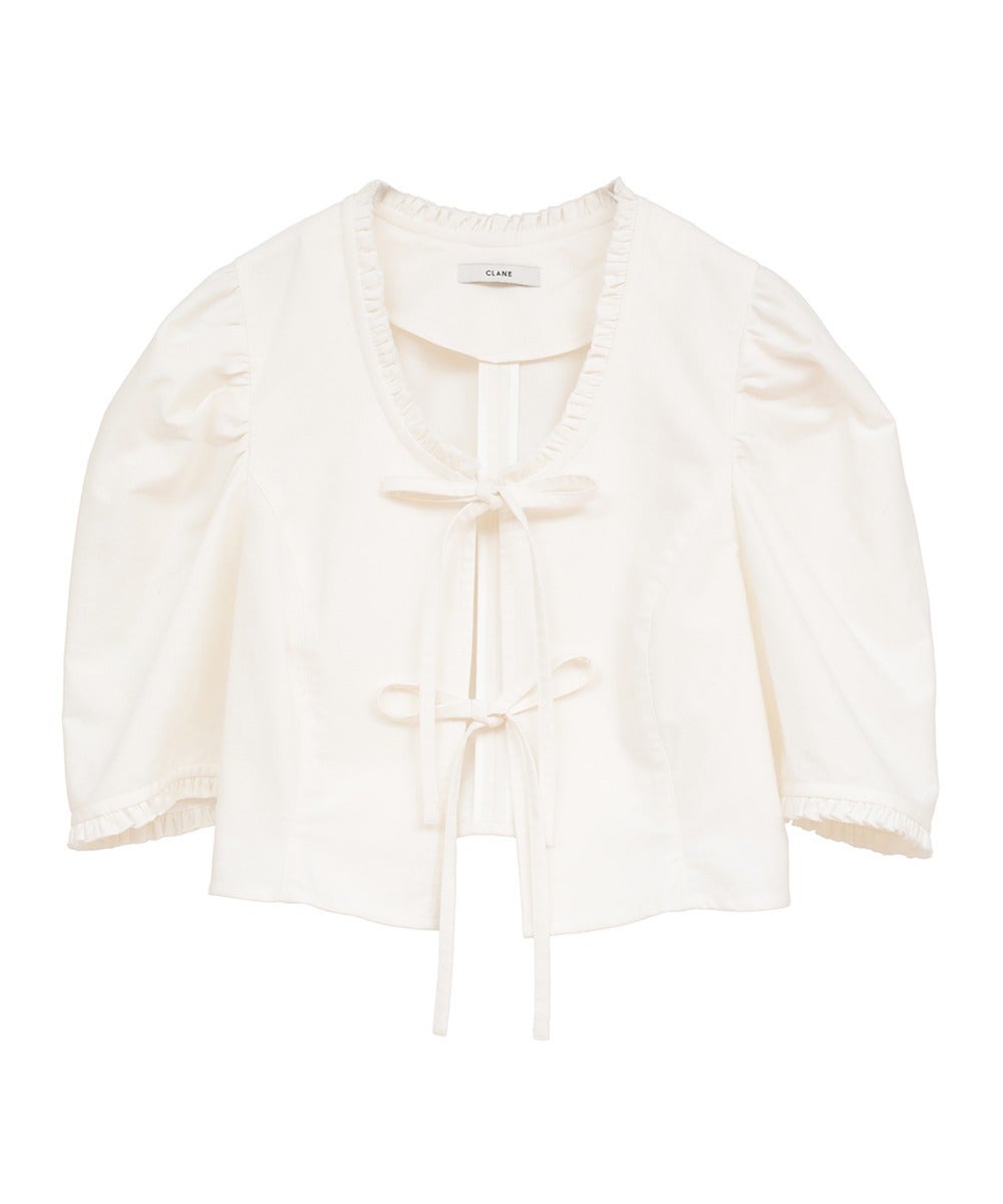 FRILL RIBBON SHORT BLOUSE｜TOPS(トップス)｜CLANE OFFICIAL ONLINE STORE