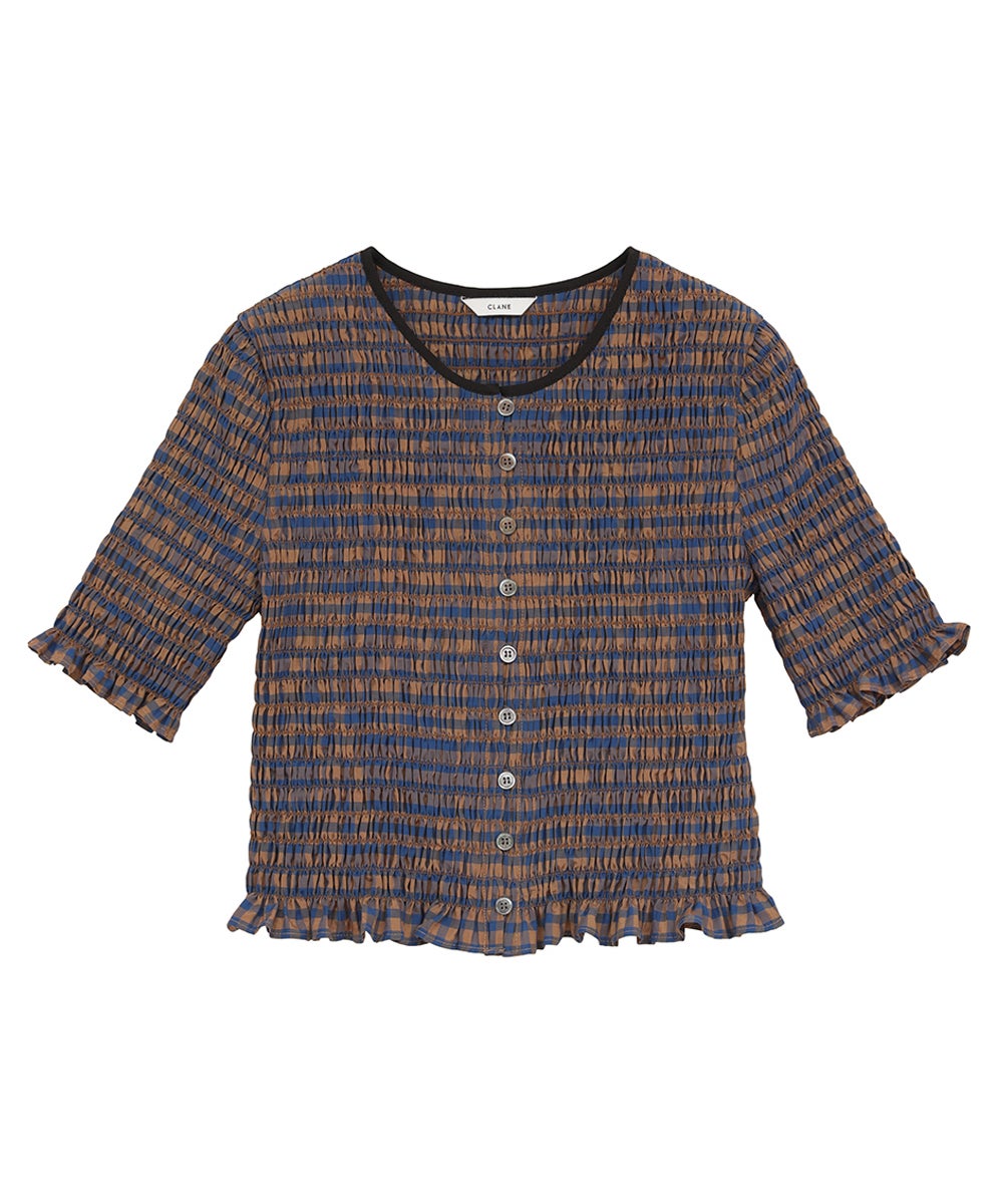 SHIRRING HALF SLEEVE BLOUSE