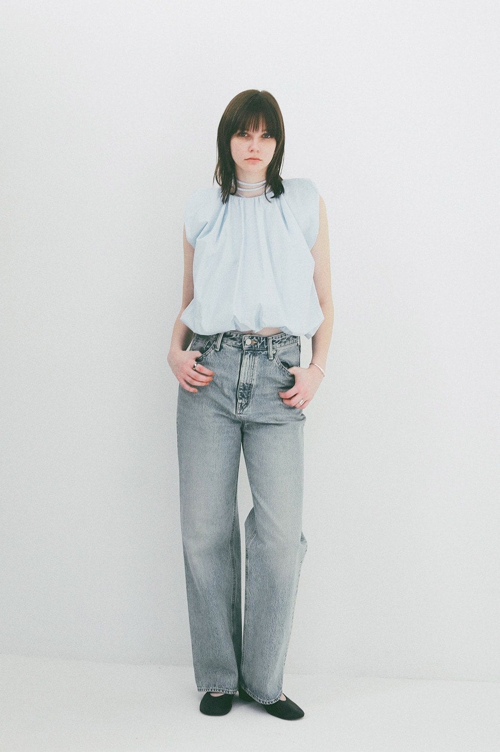 W FACE BALLOON GATHER RIBBON TOPS｜TOPS(トップス)｜CLANE OFFICIAL