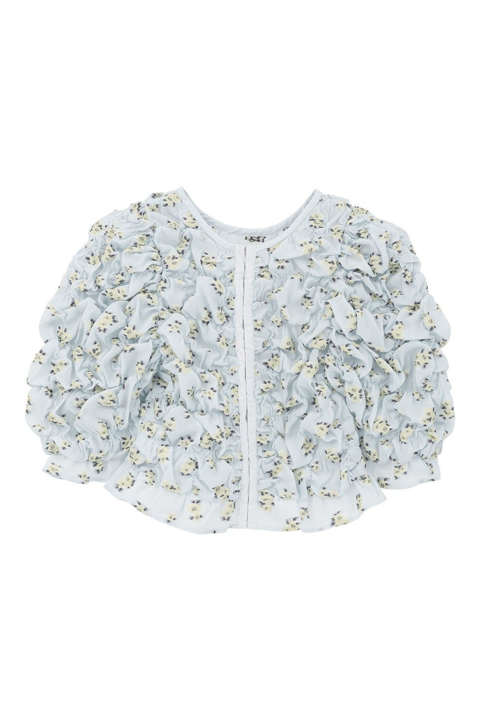 MINAMI TANAKA×CLANE W FACE FLOWER JACQUARD SHIRRING TOPS｜TOPS