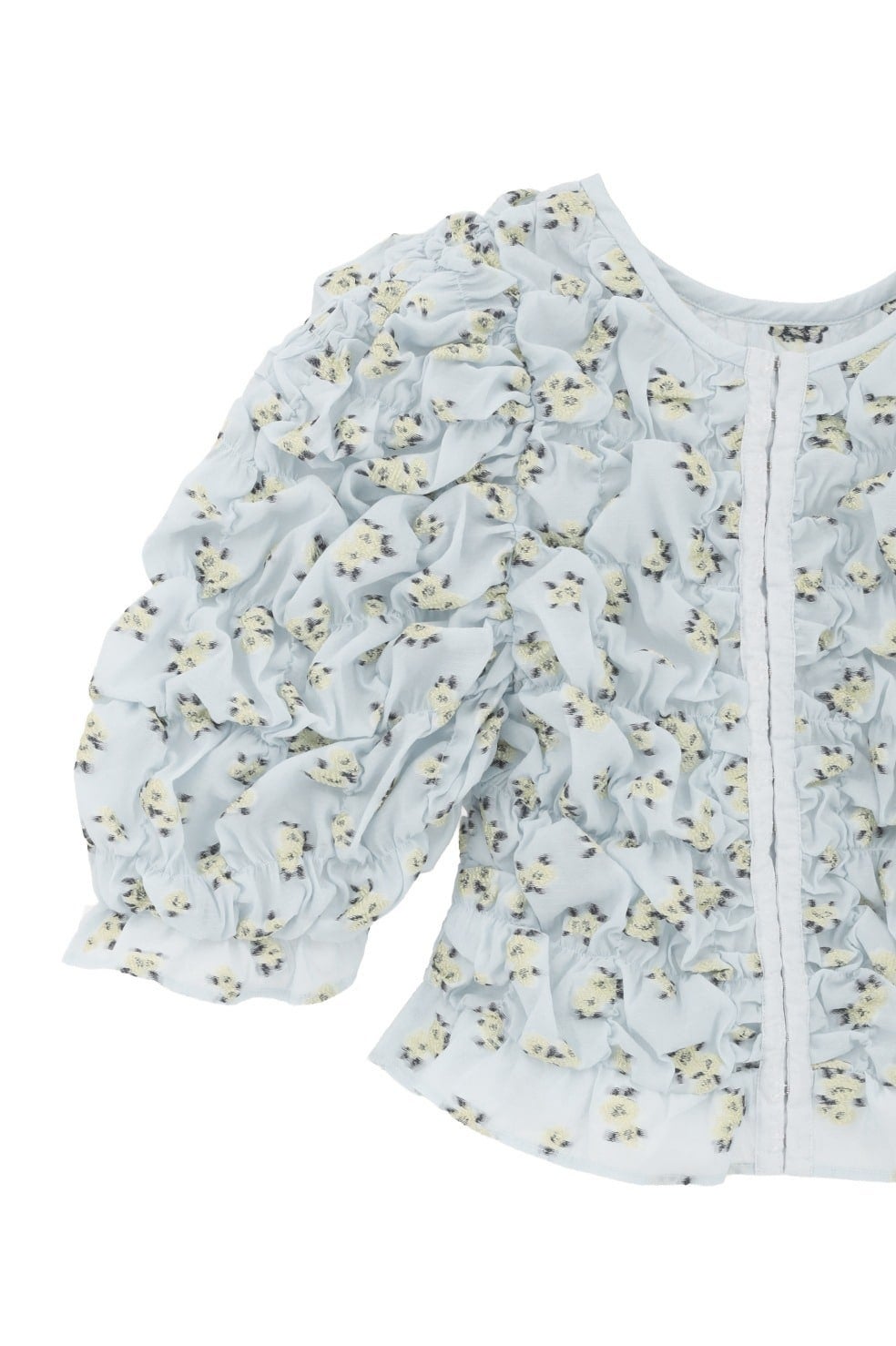 MINAMI TANAKA×CLANE W FACE FLOWER JACQUARD SHIRRING TOPS｜TOPS