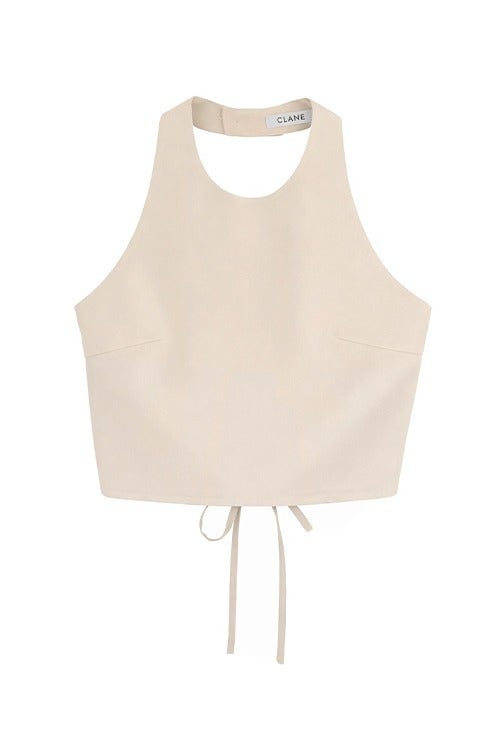 BACK RIBBON HALTER BUSTIER