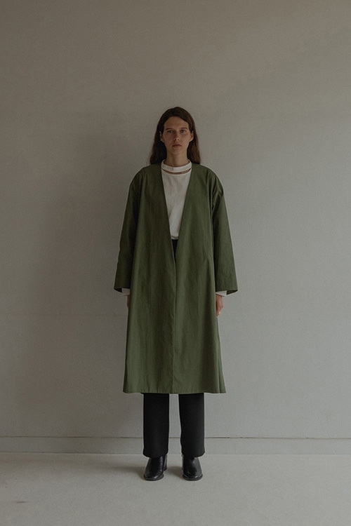 NO COLLAR A-LINE COAT