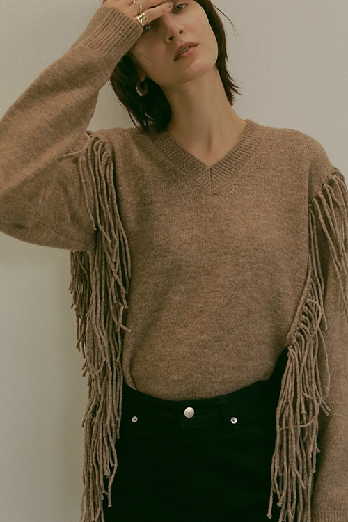 FRINGE DROP KNIT TOPS