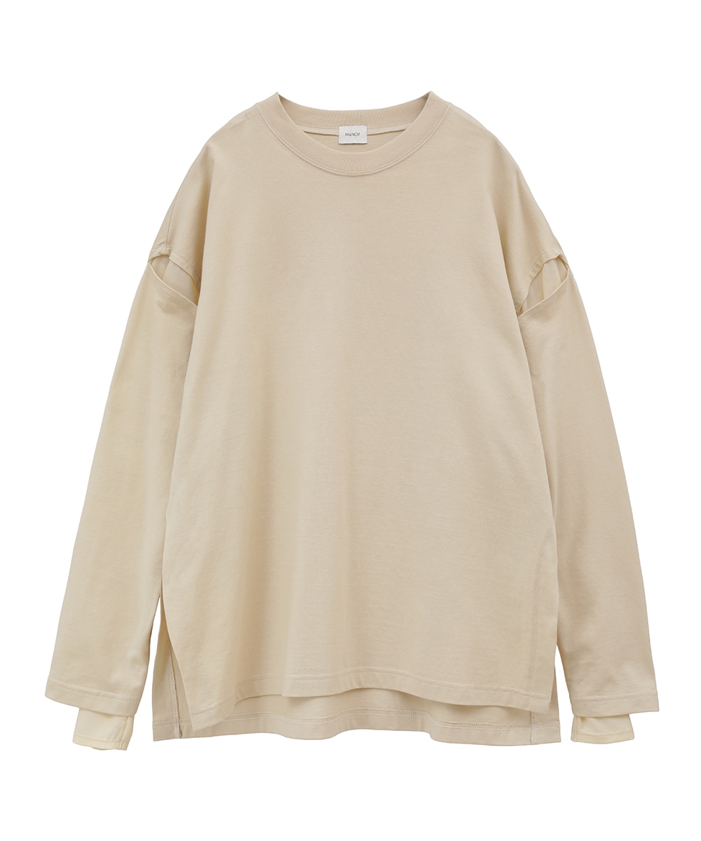 TULLE DOCKING L/S T-SHIRT｜TOPS(トップス)｜MANOF OFFICIAL ONLINE STORE