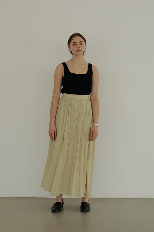 ASYMMETRY SHIRRING SKIRT