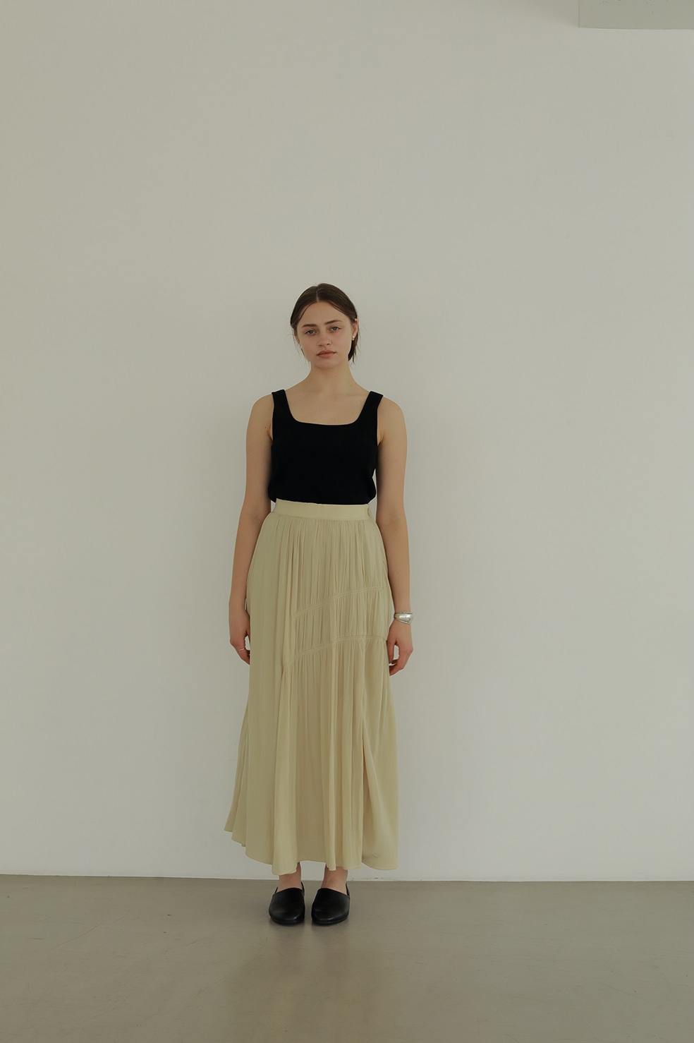 ASYMMETRY SHIRRING SKIRT｜SKIRT/PANTS(スカート/パンツ)｜CLANE ...