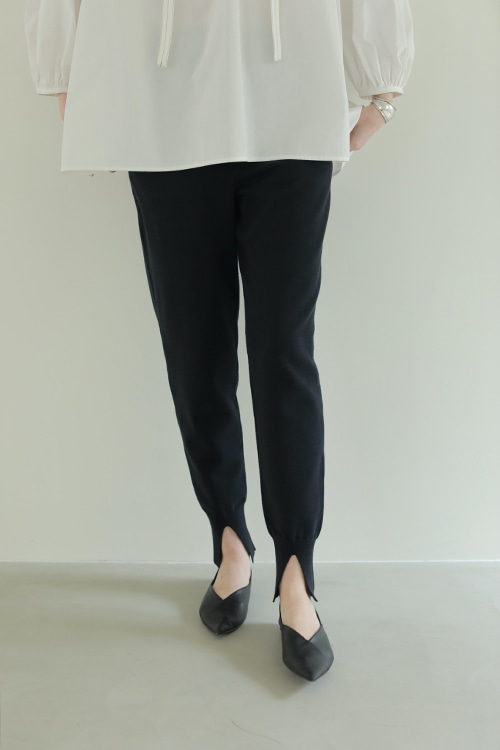 HEM SLIT JERSEY KNIT PANTS