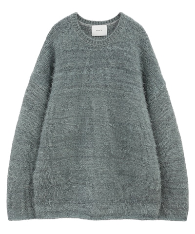 セール】【2サイズ展開】SHAGGY MIX ZIP UP KNIT TOPS シャギー