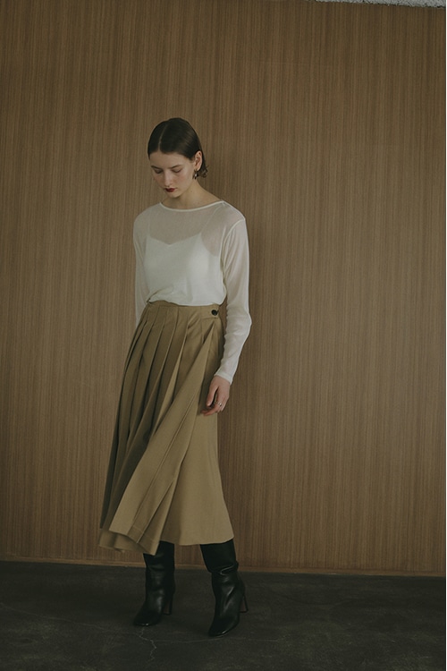 WIDE PLEATS SKIRT