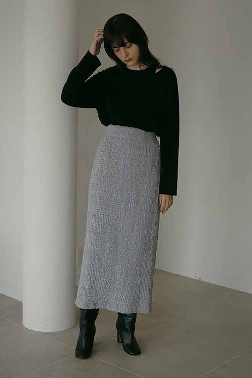 SHIRRING LACE NARROW SKIRT