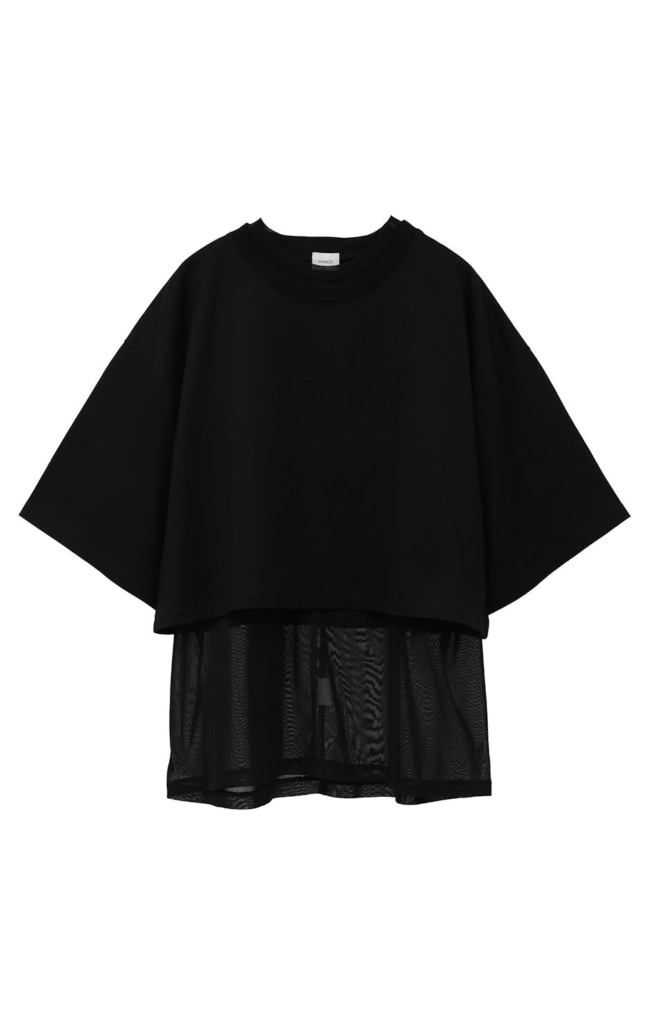 マノフ MANOF BACK LAYERED CUT TOPS （BLACK） マノフ MANOF BACK LAYERED CUT TOPS （BLACK） - ファッション