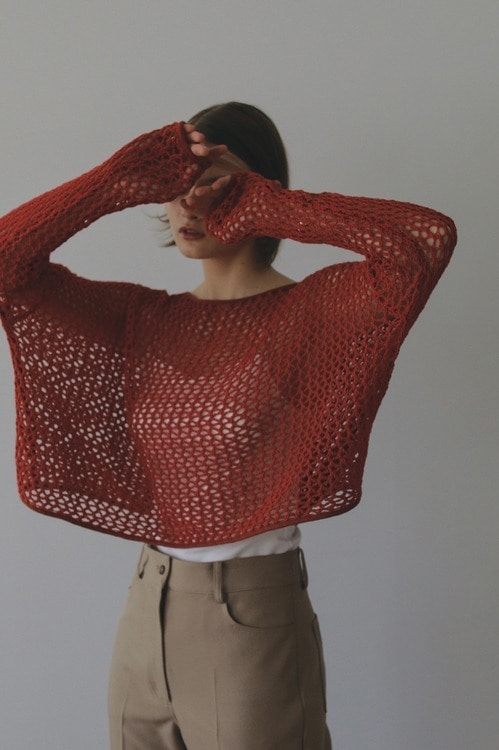 MESH WIDE KNIT TOPS