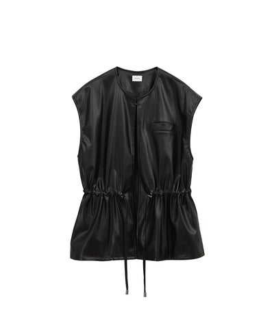 VEGAN LEATHER DRAWSTRING VEST｜TOPS(トップス)｜MANOF OFFICIAL 
