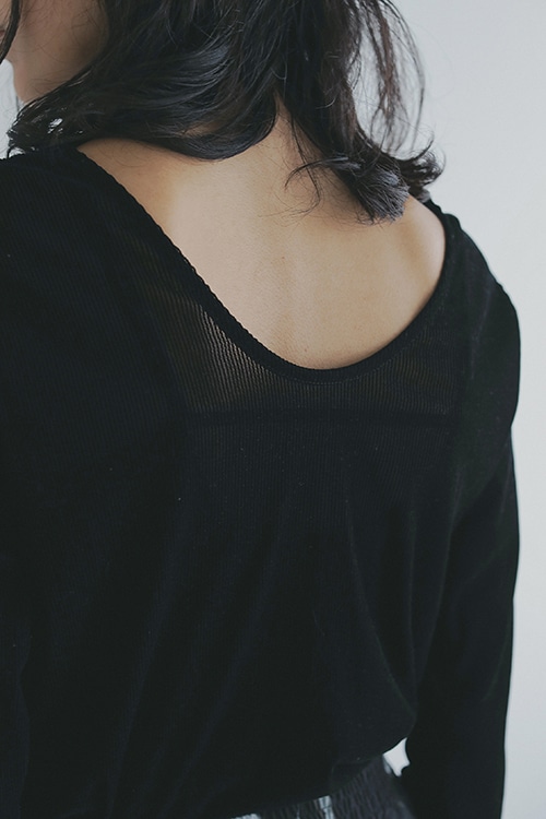 TULLE FLOCKED STRIPE TOPS