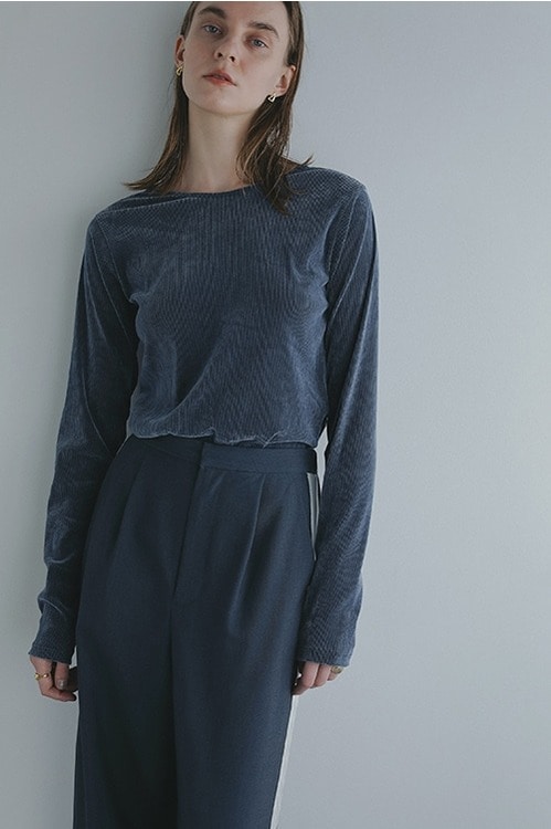 TULLE FLOCKED STRIPE TOPS