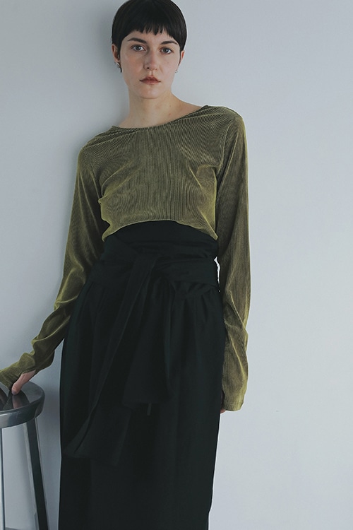 TULLE FLOCKED STRIPE TOPS