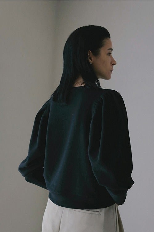 CLANE トップス CLANE - 【25SS】 SQUARE SLEEVE GATHER KNIT TOPS - BLACK