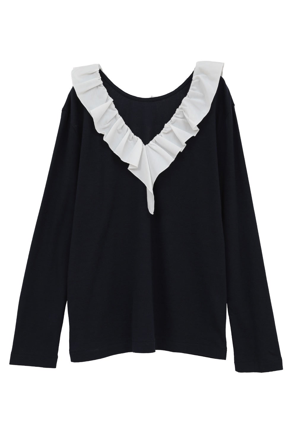 田中 野夫ネストローブ 2wayフリルネックブラウス 黒 麻100% nest Robe（ネストローブ） 【2025SS/定価3.5万】ネストローブ *リネン