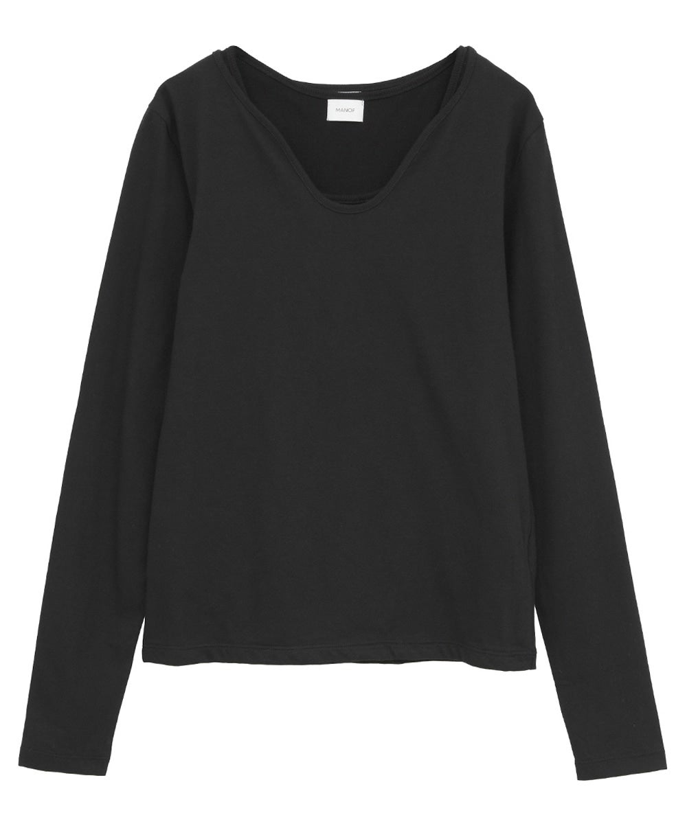 MANOF 　LAYERED SLEEVE CUT TOPS　ブラック LAYER CUT TOPS｜TOPS(トップス)｜MANOF OFFICIAL ONLINE STORE