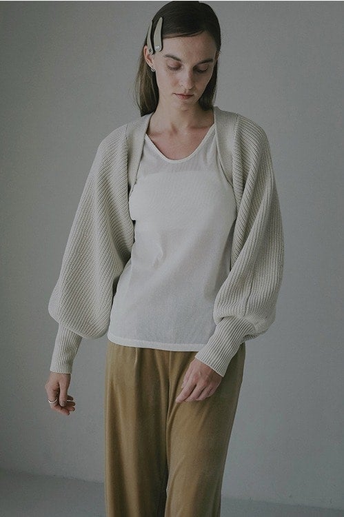 VOLUME SLEEVE KNIT BOLERO