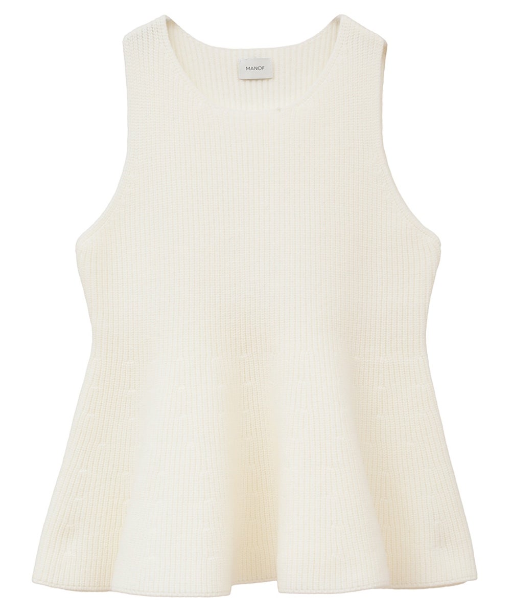 【MANOF】RIB PEPLUM KNIT TOPS マノフ manof RIB PEPLUM KNIT TOPS - メルカリ