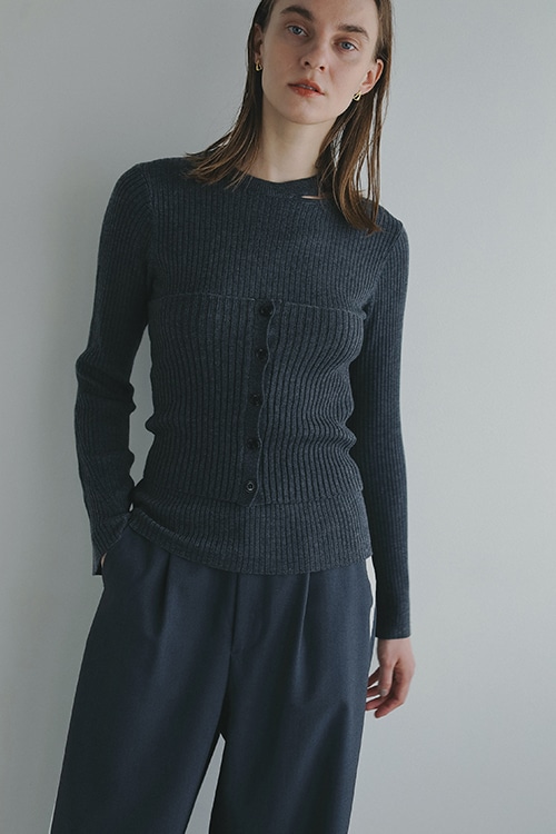 BUSTIER SET RIB KNIT