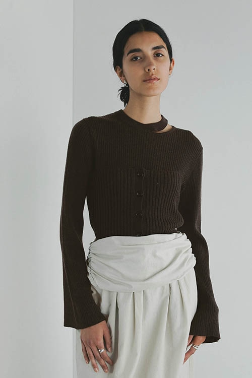 BUSTIER SET RIB KNIT