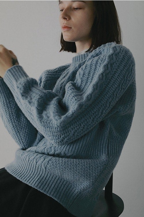 WAIST RIB CABLE KNIT