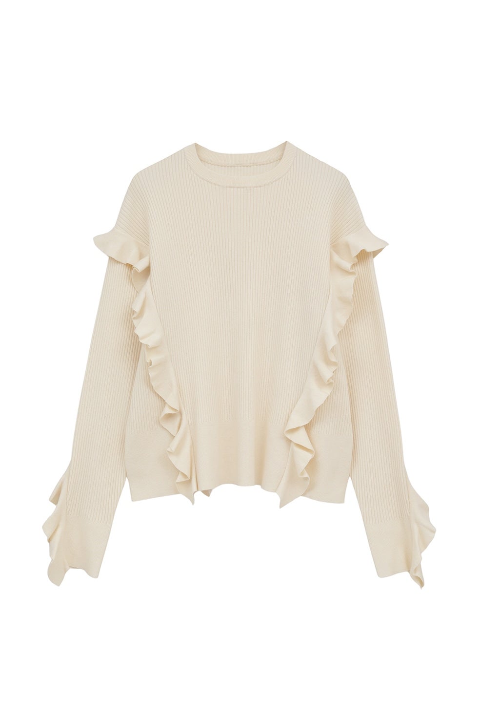 FRILLS RIB KNIT｜TOPS(トップス)｜MANOF OFFICIAL ONLINE STORE