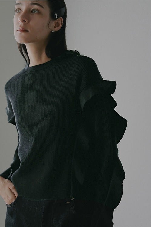 FRILLS RIB KNIT