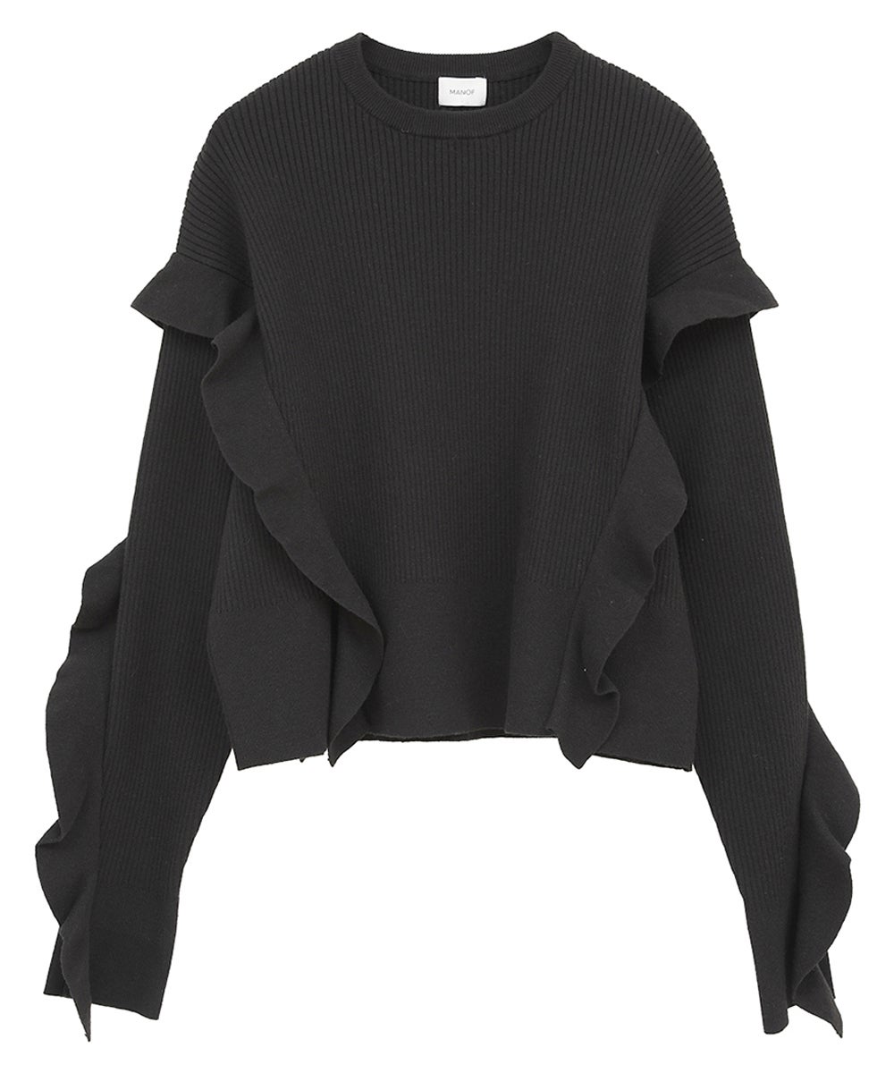 FRILLS RIB KNIT|TOPS(トップス)|MANOF OFFICIAL ONLINE STORE FRILLS RIB KNIT|TOPS(トップス)|MANOF OFFICIAL ONLINE STORE