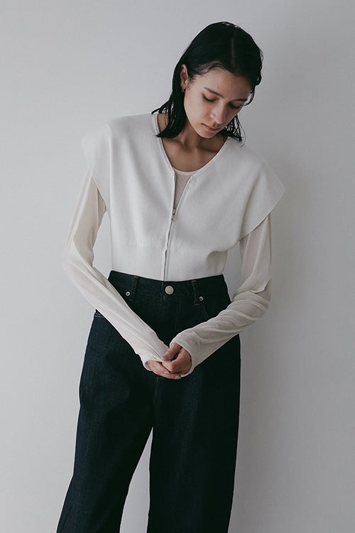ZIP UP KNIT TOPS