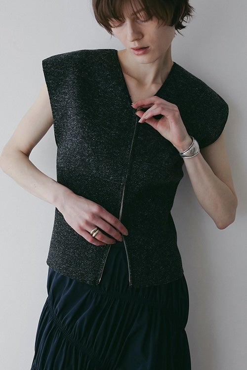 ZIP UP KNIT TOPS