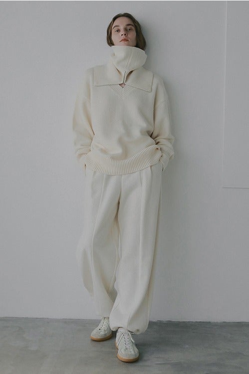 SNOOD SET OVER V NECK KNIT